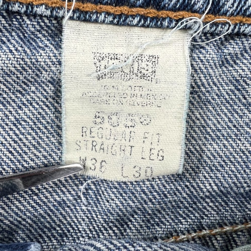 VTG 90s Levi's Jean Shorts Mens 33* 505 Blue Faded Cut Off Denim Jorts Tag 36 - Picture 6 of 16
